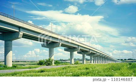 AI-generated content. a reinforced concrete road bridge 110146887