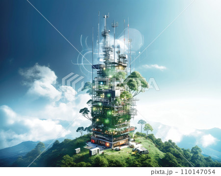 AI-generated content. 5G signal tower baby scheme AI-generated content. 5G signal tower baby scheme 110147054