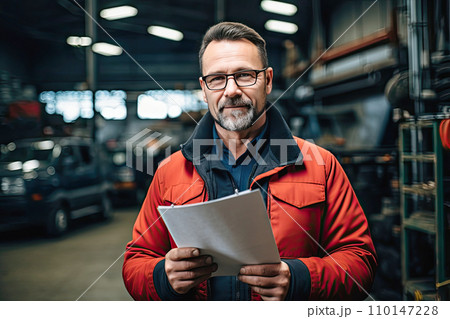 AI-generated content. Cheerful auto mechanic man in glasses AI-generated content. Cheerful auto mechanic man in glasses 110147228