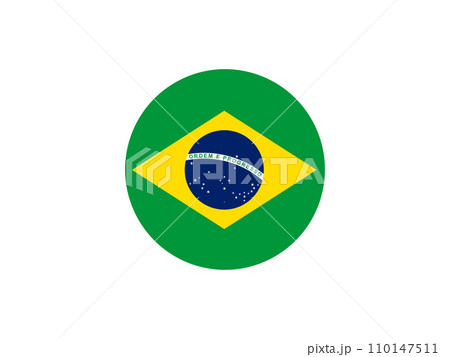 Brazil flag in circle shape transparent 110147511