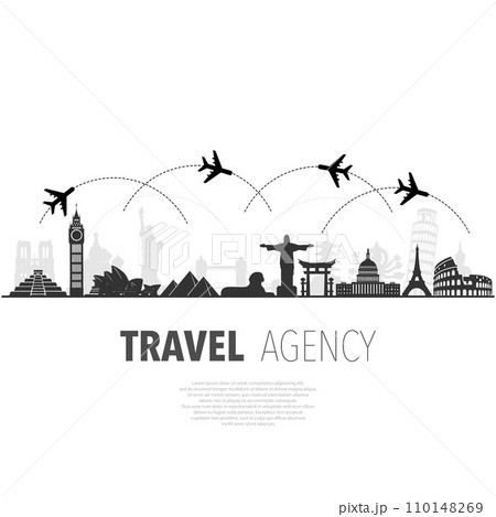 World sights travel agency banner 110148269