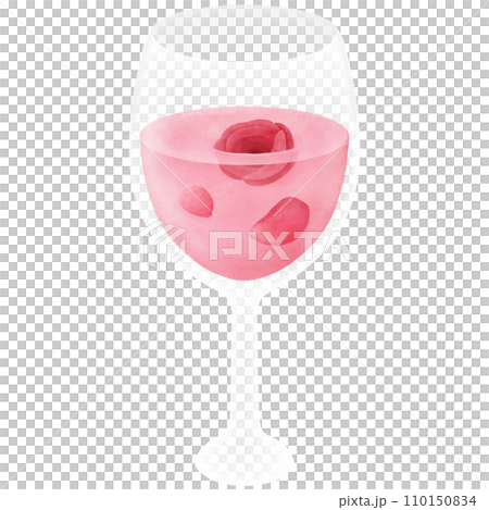 Wine glass, rose tea, watercolor clip art Wine glass, rose tea, watercolor clip art 110150834