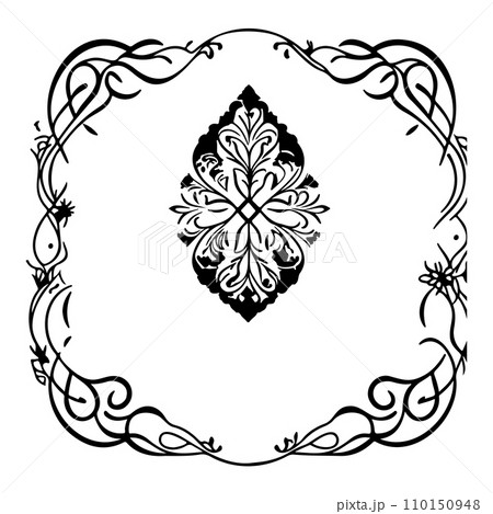 wedding invite batik ornaments design hand draw element illustration black 110150948