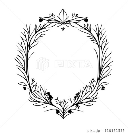 flower floral angle ornament vintage illustration sketch hand draw  110151535