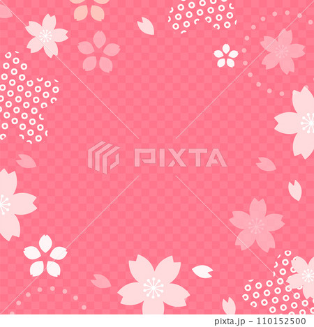桜モチーフの和風背景素材、春カラーのデザインテンプレート 110152500