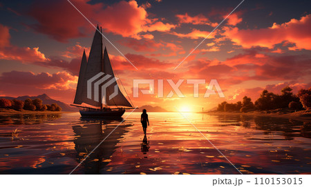 炎の空と帆船 炎の空と帆船 110153015