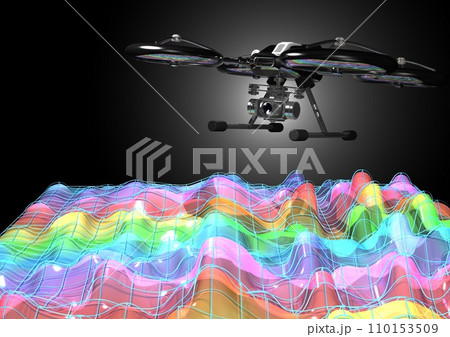 ドローン 解析 測量 データ収集 イメージ(3DCG) ドローン 解析 測量 データ収集 イメージ(3DCG) 110153509
