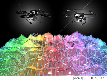ドローン　解析　測量　データ収集　イメージ(3DCG) 110153513