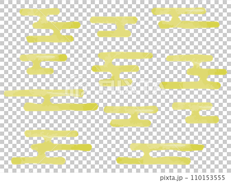 水彩のエ霞・エ霞文のセット ベクター 背景 素材 イラスト 水彩のエ霞・エ霞文のセット ベクター 背景 素材 イラスト 110153555