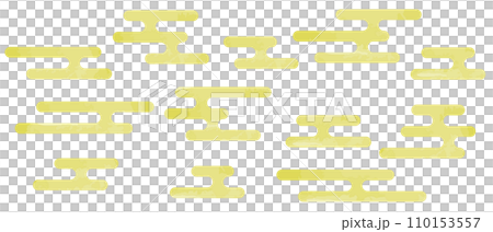 水彩のエ霞・エ霞文のセット　ベクター　背景　素材　イラスト 110153557