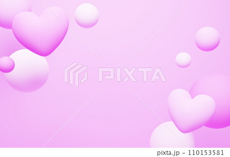 3D背景素材_ハート_紫 3D背景素材_ハート_紫 110153581