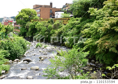湯河原町 千歳川と新緑とニューウェルシティ湯河原 湯河原町 千歳川と新緑とニューウェルシティ湯河原 110153594