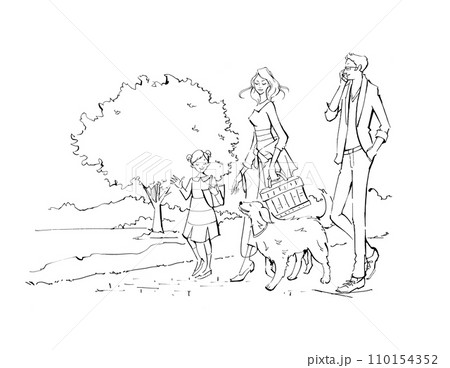 家族 ファミリー 犬 散歩 ピクニック ゴールデンレトリーバー 公園 緑 空 木 自然 家族 ファミリー 犬 散歩 ピクニック ゴールデンレトリーバー 公園 緑 空 木 自然 110154352