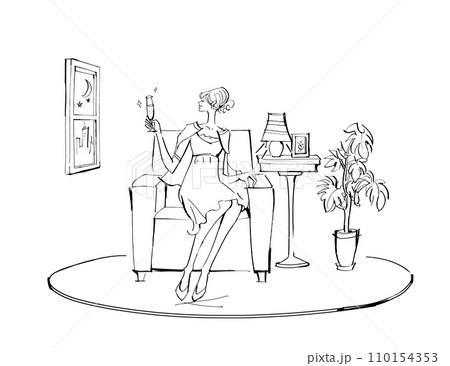 女性 ソファー リビング 乾杯 シャンパン 観葉植物 テーブル スタンド 月 夜景 女性 ソファー リビング 乾杯 シャンパン 観葉植物 テーブル スタンド 月 夜景 110154353