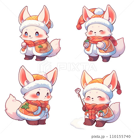 ピンクの服を着たうさぎ 110155740