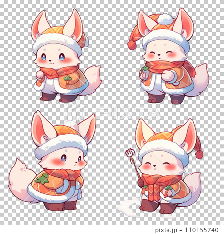 ピンクの服を着たうさぎ 110155740