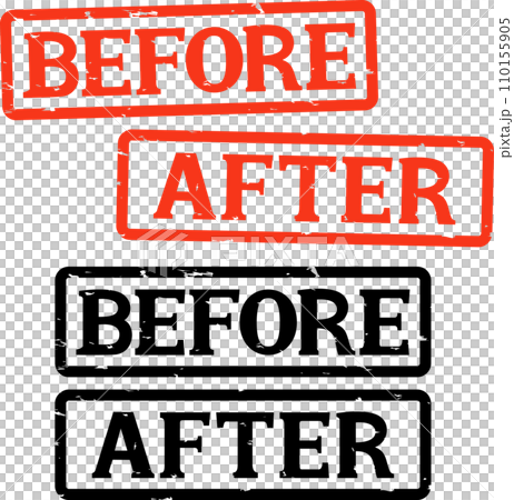 BEFOREとAFTERの判子、スタンプ 110155905