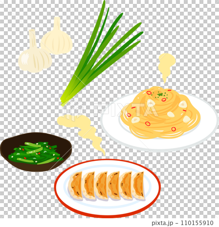 ニンニクやニラを使った匂いの強い料理 110155910