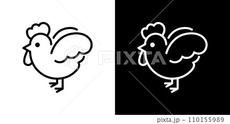 鶏が羽を広げたアイコン 110155989