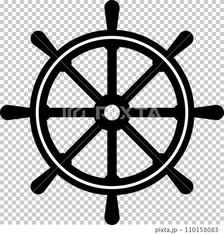 船舶の舵輪のアイコン、透明背景 110158083
