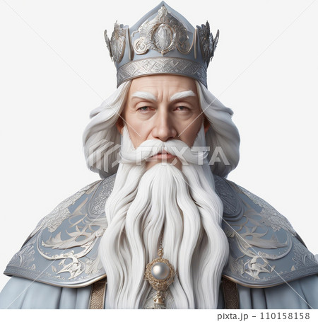 白く長い髭をたずさえた中世の教皇 110158158