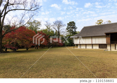 秋の紅葉に映える日本庭園 (京都 桂離宮) 秋の紅葉に映える日本庭園 (京都 桂離宮) 110158601