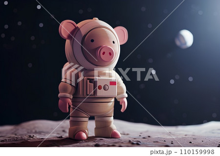 ブタくんの宇宙飛行士-3-3D 110159998