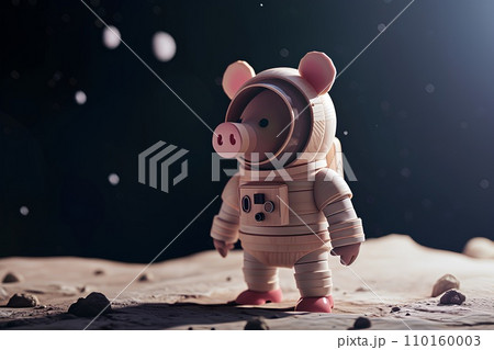 ブタくんの宇宙飛行士-3-3D 110160003