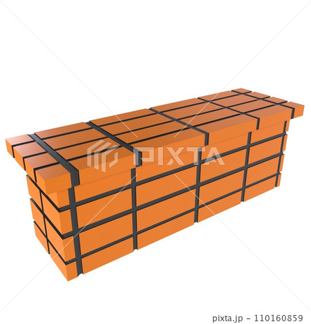 Brick Half Wall isolated on white background 110160859