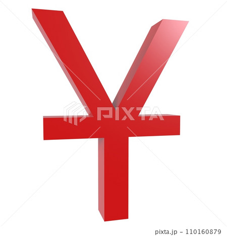 Chinese Yuan Symbol isolated on white background 110160879