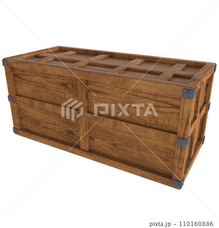 Crate isolated on white background 110160886