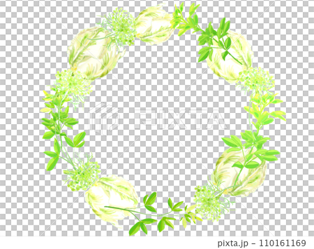 白い花と緑のリース 白い花と緑のリース 110161169