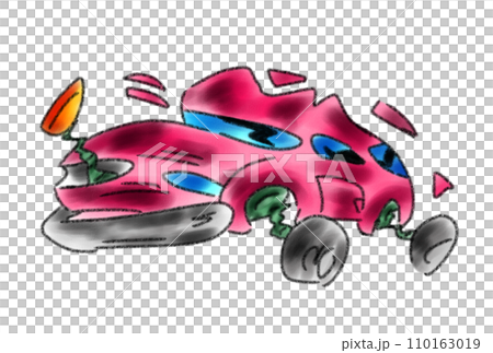 A broken car with nothing but scraps 110163019