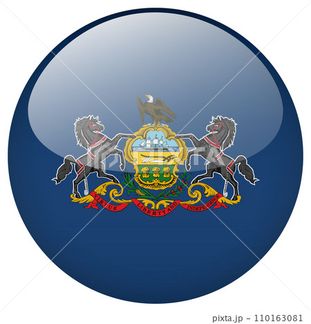 Pennsylvania flag button. 110163081