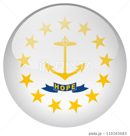 Rhode Island flag button. Rhode Island flag button. 110163083