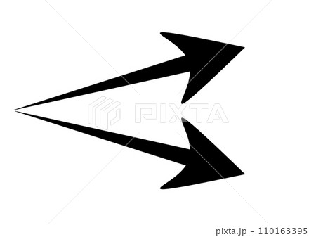 黒の分かれる矢印 黒の分かれる矢印 110163395