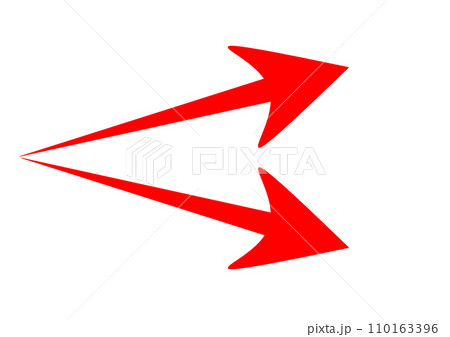 赤の分かれる矢印　白縁 110163396