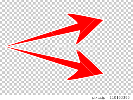 赤の分かれる矢印　白縁 110163396