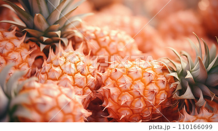 AI-generated content. Fresh pineapples are on the supermarket 110166099