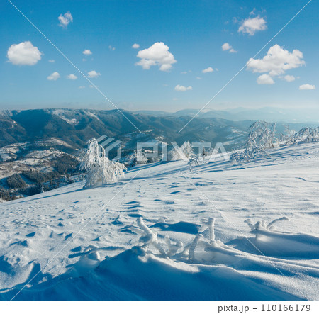 Winter mountain snowy landscape 110166179