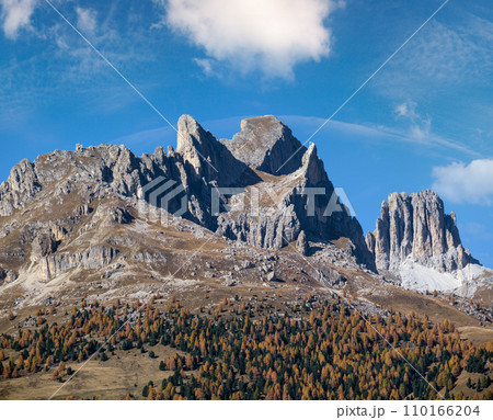 Autumn Dolomites rocky mountain scene, Moena, Italy 110166204