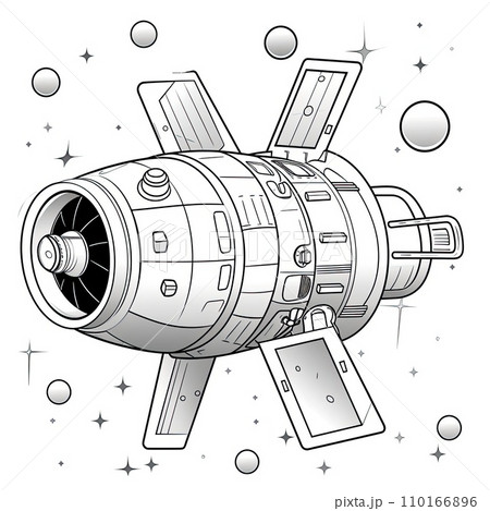 AI-generated content. Children's spaceship coloring book 110166896
