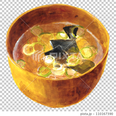 味噌湯 3 水彩（丙烯）插圖 110167390
