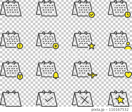 おしゃれな立体的なカレンダーアイコンセット おしゃれな立体的なカレンダーアイコンセット 110167532