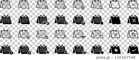 立体的な予定表のアイコンセット 110167540