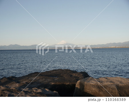 県立湘南海岸からの富士山(関東の富士見百景) 県立湘南海岸からの富士山(関東の富士見百景) 110168389