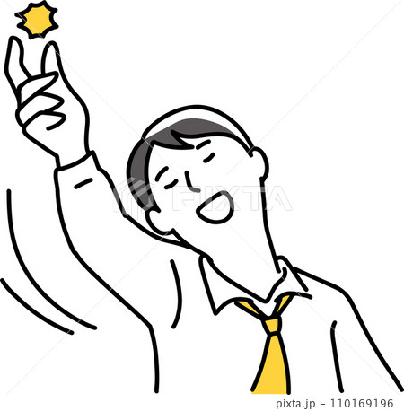 指を鳴らすビジネスマン 110169196