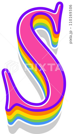 Pink Rainbow Alphabet 110169386
