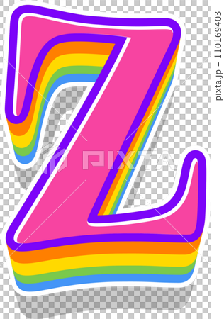 Pink Rainbow Alphabet 110169403