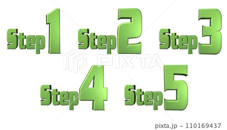 3DCG文字［Step1/Step2/Step3/Step4/Step5］グリーン,緑 110169437
